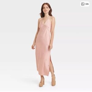 A New Day Women's Blush Midi Slip Dress